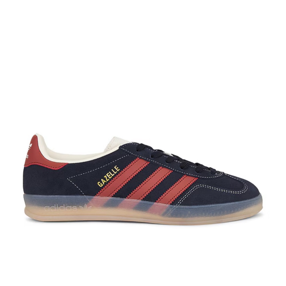 Adidas Women Gazelle Sneakers Denim Blue & Red WOMENS SIZE 8, MENS SIZE 7